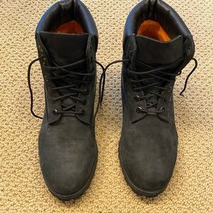 Timberlands men’s 9.5 Premium Waterproof Black Nubuck Ankle Work Boots #10073